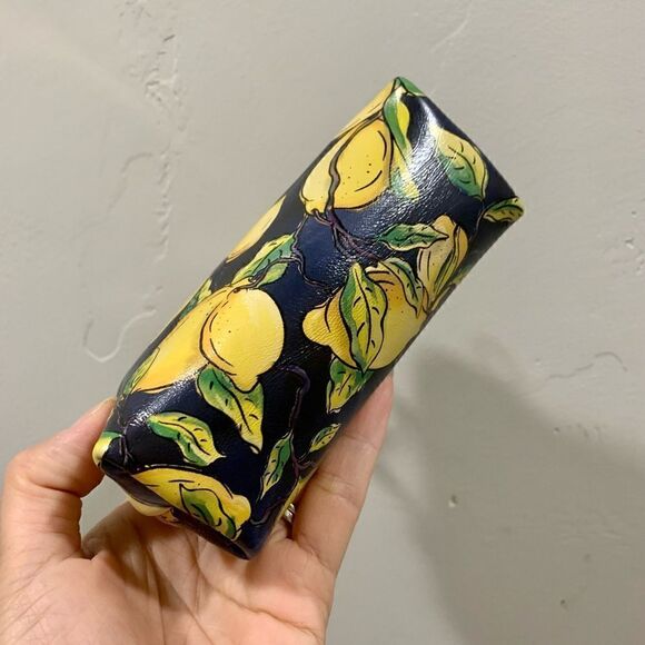 Handmade Genuine Cowhide Lemon Print Kisslock wallet/Wristlet/Coin purse - Picture 12 of 13